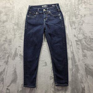 Silver Jeans Co. Jeans Womens W26 L24 Dark Wash Suki High Capri Super Stretch